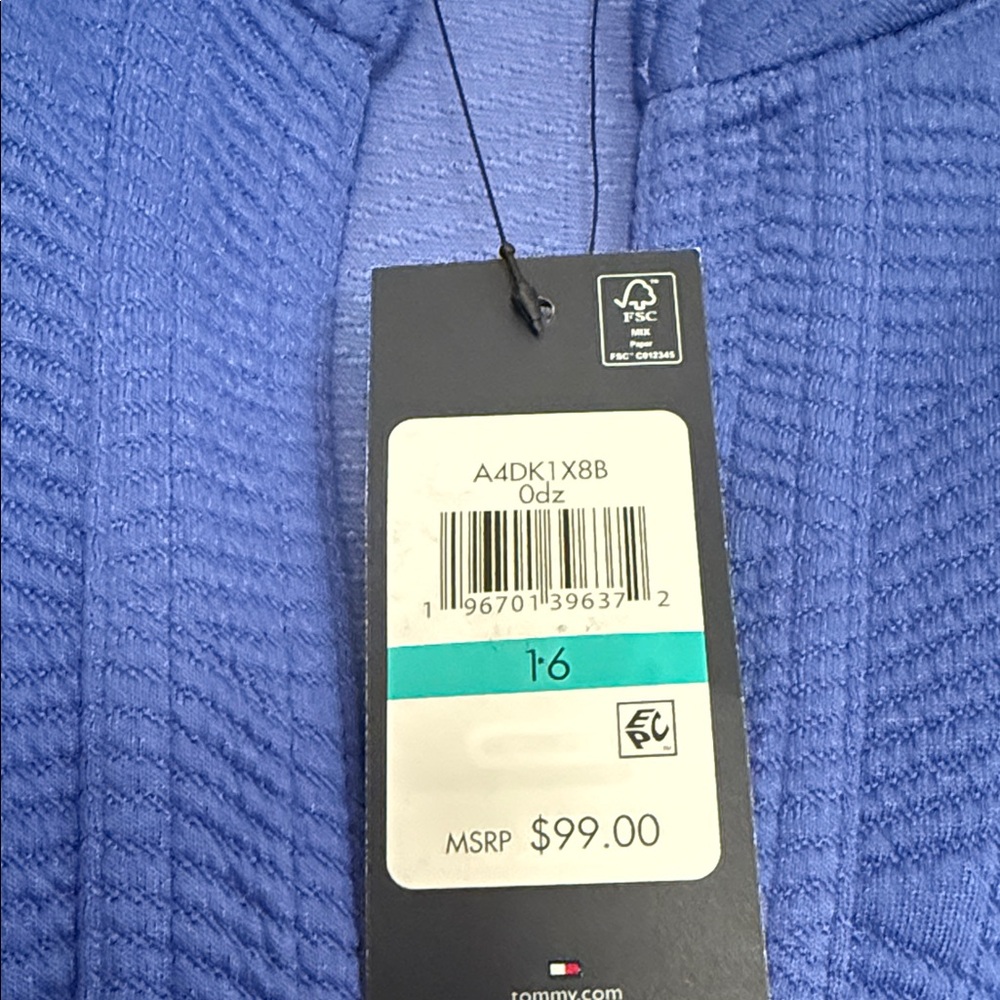 Tommy Hilfiger Blue Sleeveless Dress with 2 Front Button Pockets NWT size 16 - Picture 4 of 9